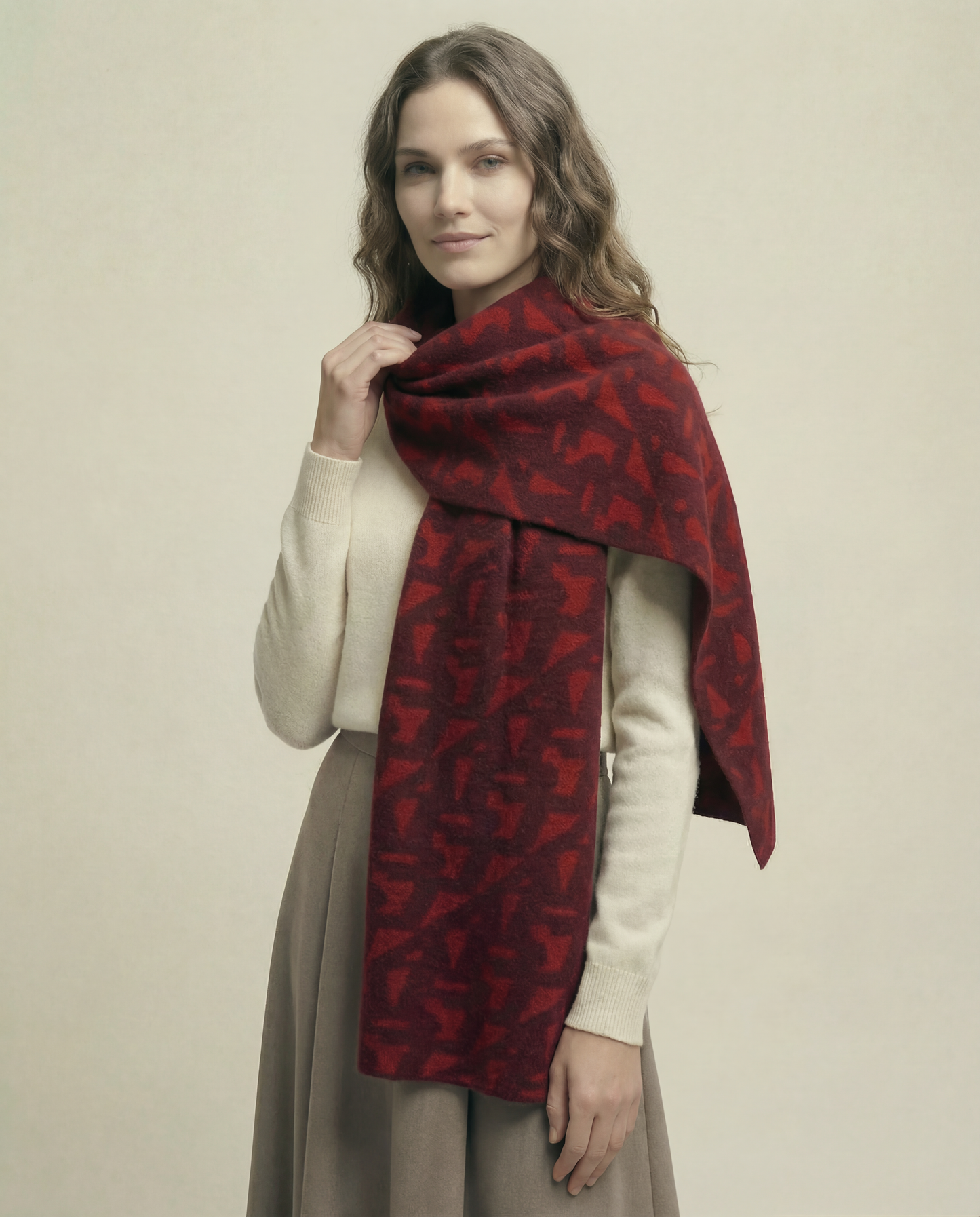 APT Cashmere Scarf (Red)